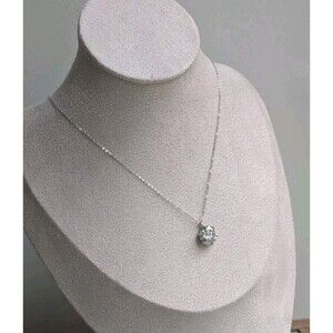 5 CT GRA Certified Moissanite 18k White Gold Plated 925 Sterling  Necklace, 18”
